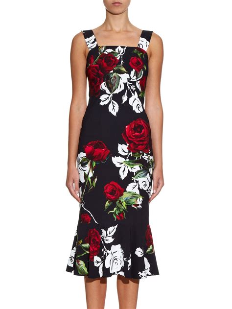 dolce gabbana bag black rose|Dolce & Gabbana rose print dress.